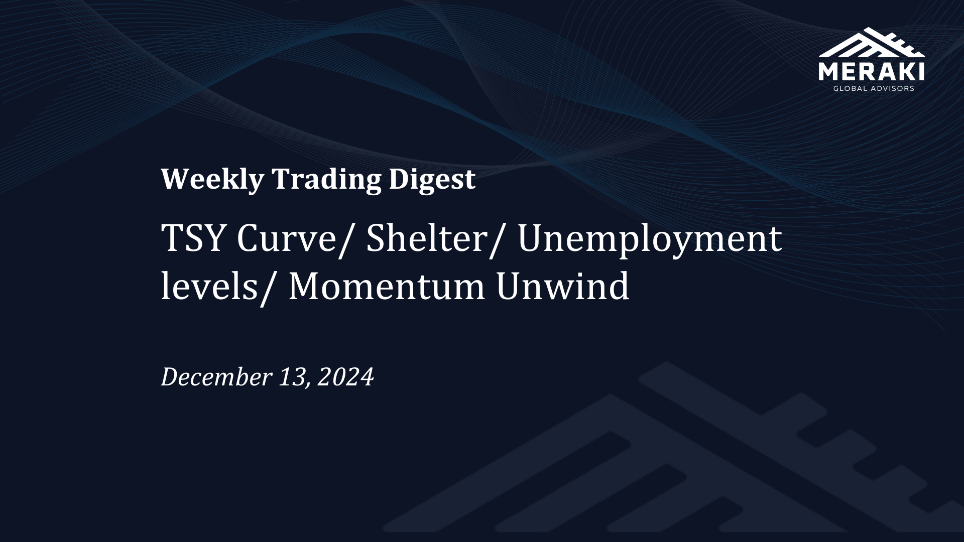 TSY Curve/ Shelter/ Unemployment levels/ Momentum Unwind